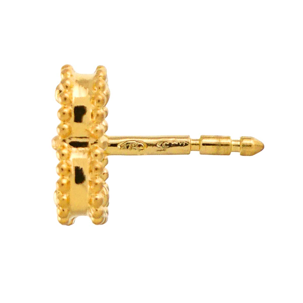 Sweet Alhambra Onyx Earrings Pierced 18K YG 750