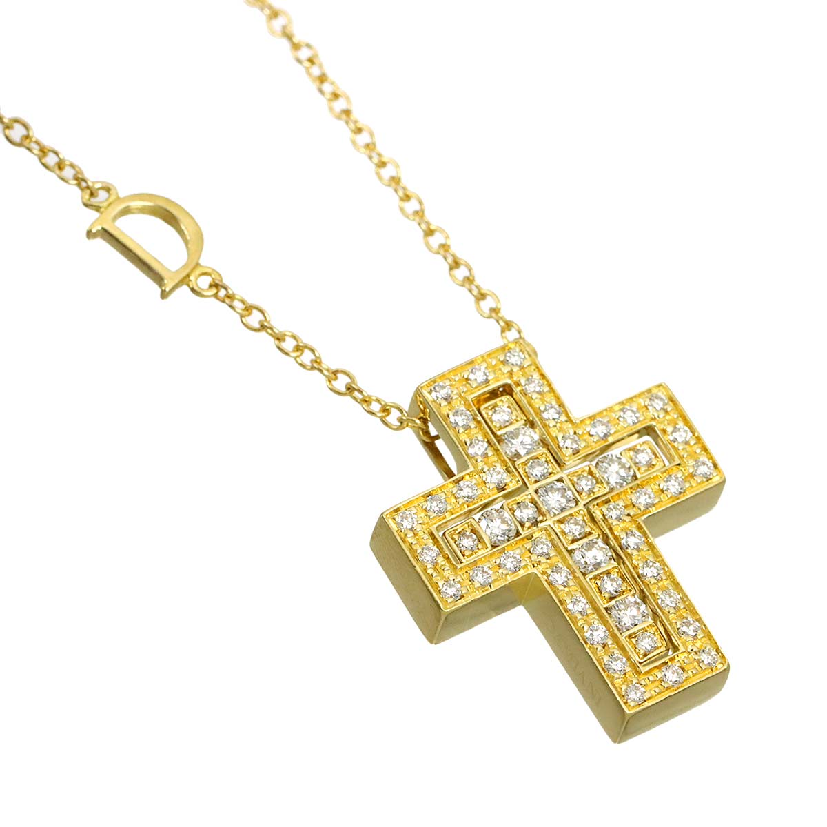 Belle Epoque XS Diamond Cross Necklace 18K YG 750