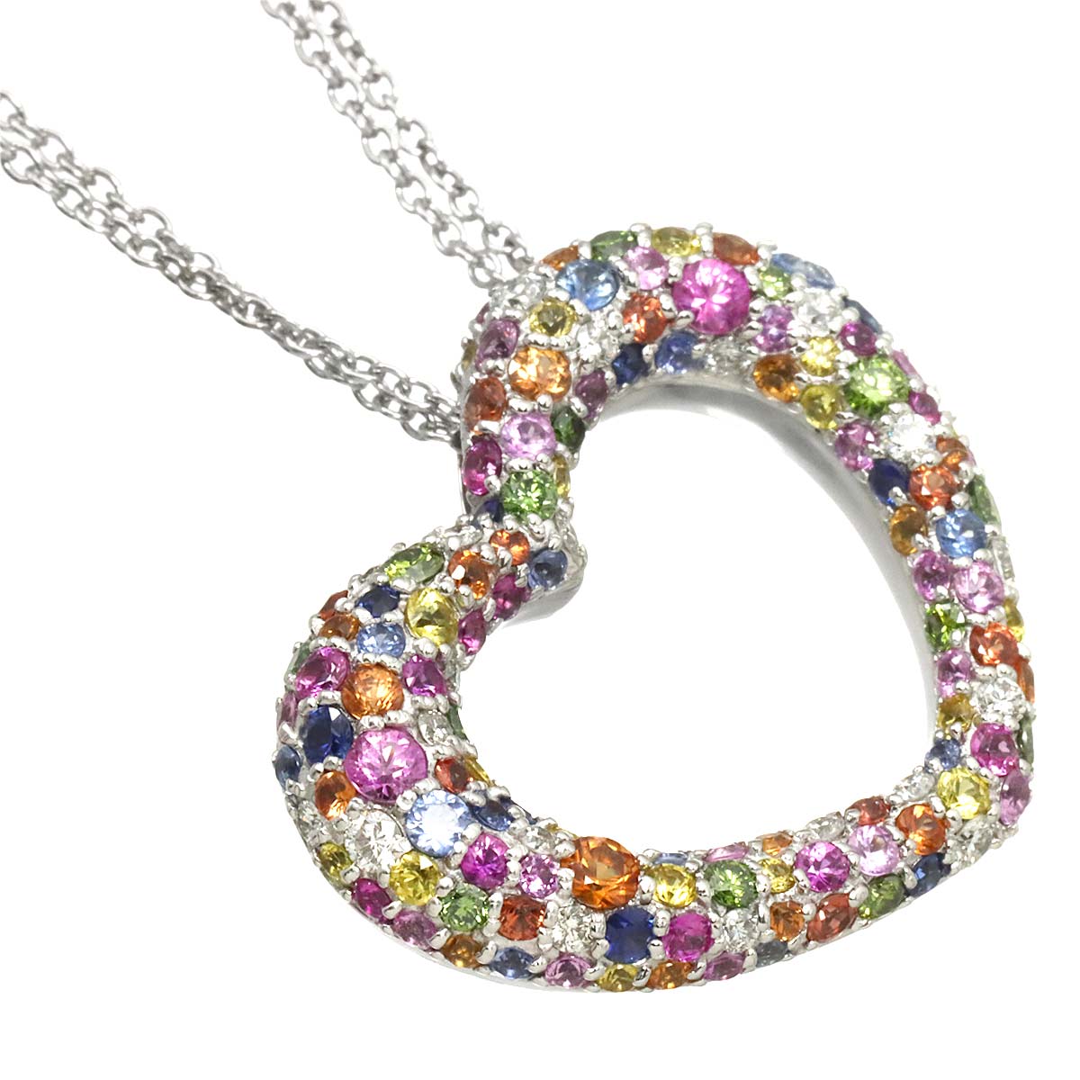 Sapphire 2.68ct/0.34ct Diamond 0.38ct Necklace 18K WG 750