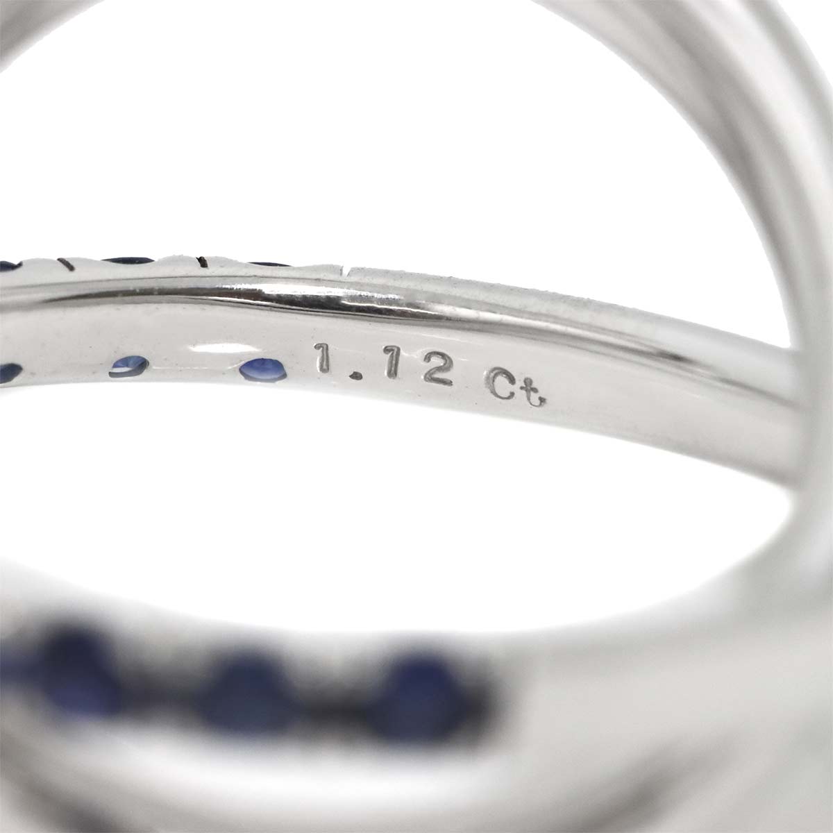 Sapphire 1.12ct Ring 18K WG 750 size5.5-5.75(US)