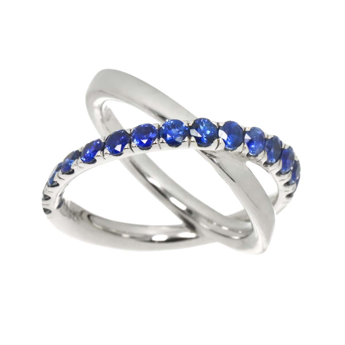Sapphire 1.12ct Ring 18K WG 750 size5.5-5.75(US)