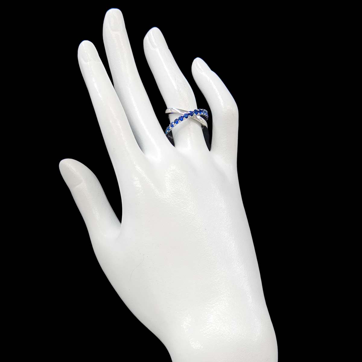 Sapphire 1.12ct Ring 18K WG 750 size5.5-5.75(US)