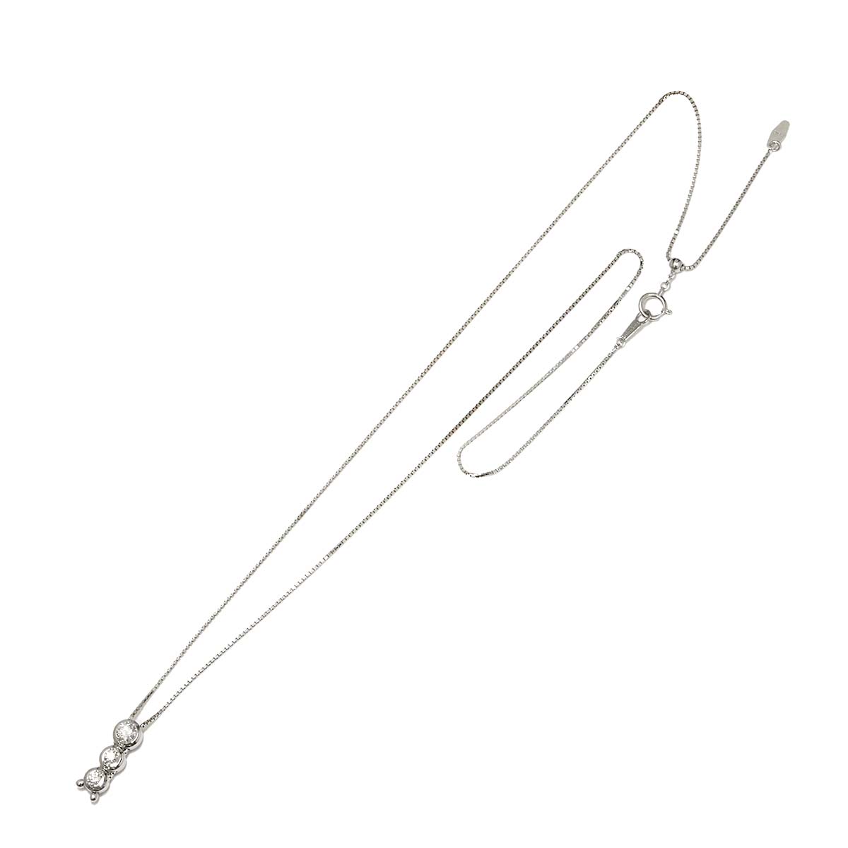 Trilogy Diamond 0.37ct Necklace 18K WG 750