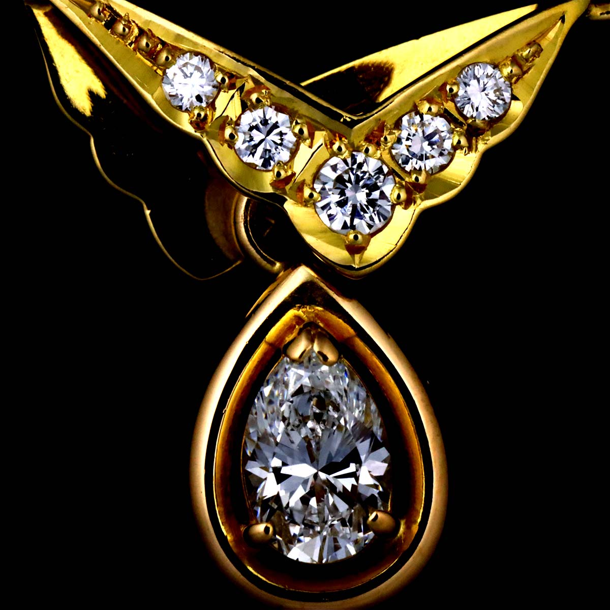 Diamond 0.33/0.09ct Necklace 18K Yellow Gold 750