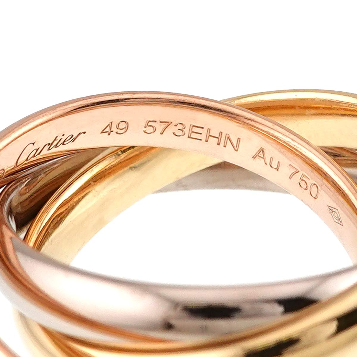 Trinity Ring 18K YG WG PG 750 Size49 4.75-5(US)