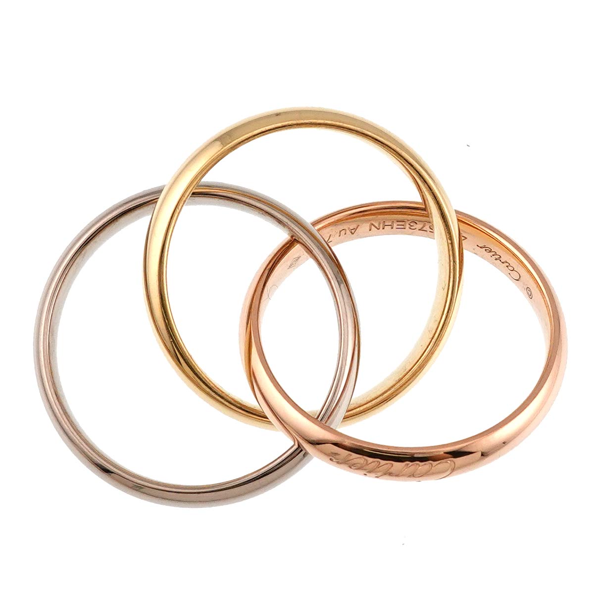 Trinity Ring 18K YG WG PG 750 Size49 4.75-5(US)