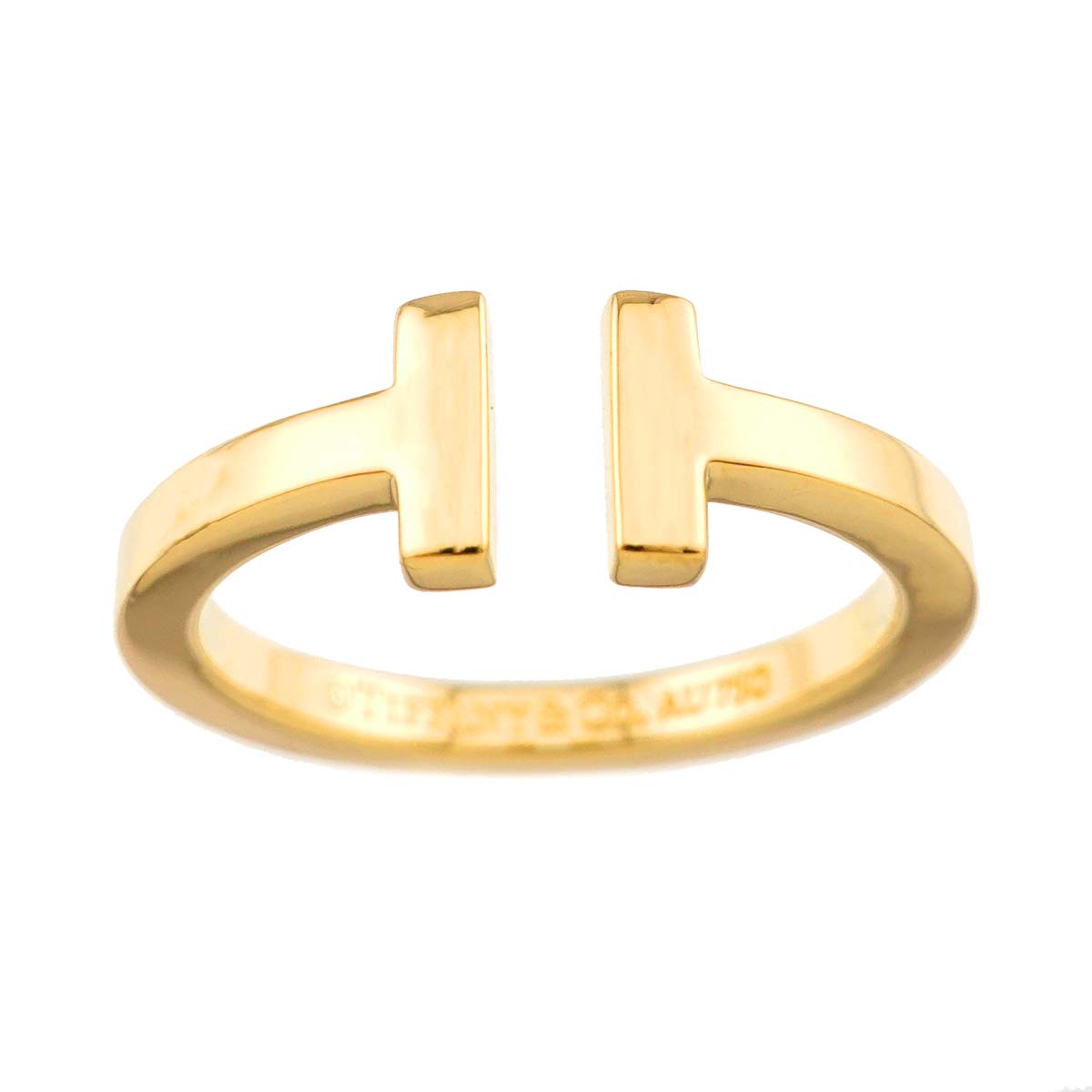 T Square Ring 18K YG Yellow Gold 750 size9.5(US)