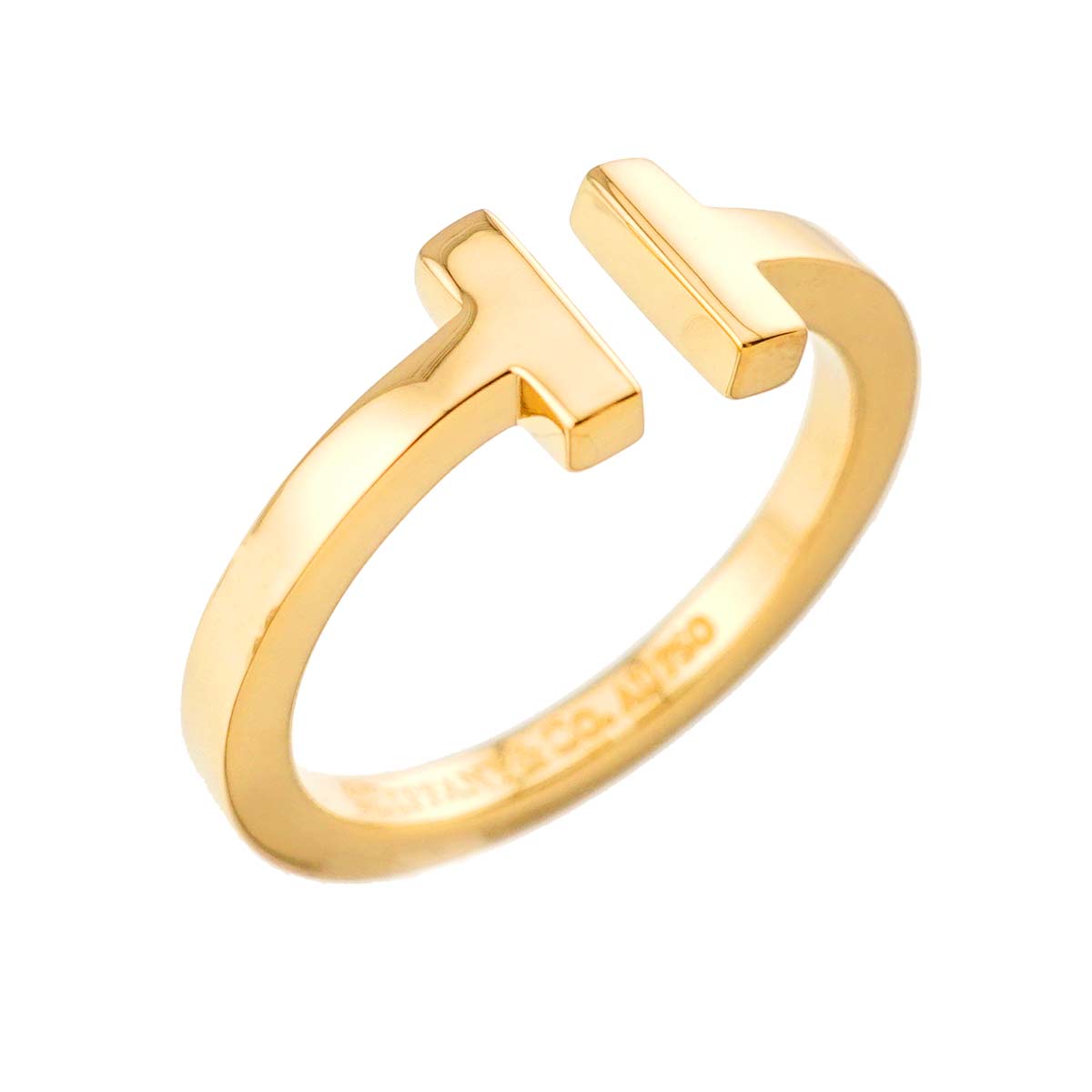 T Square Ring 18K YG Yellow Gold 750 size9.5(US)