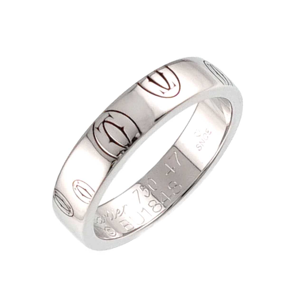 Happy Birthday SM Ring 18K White Gold 750 Size45 3.25(US)