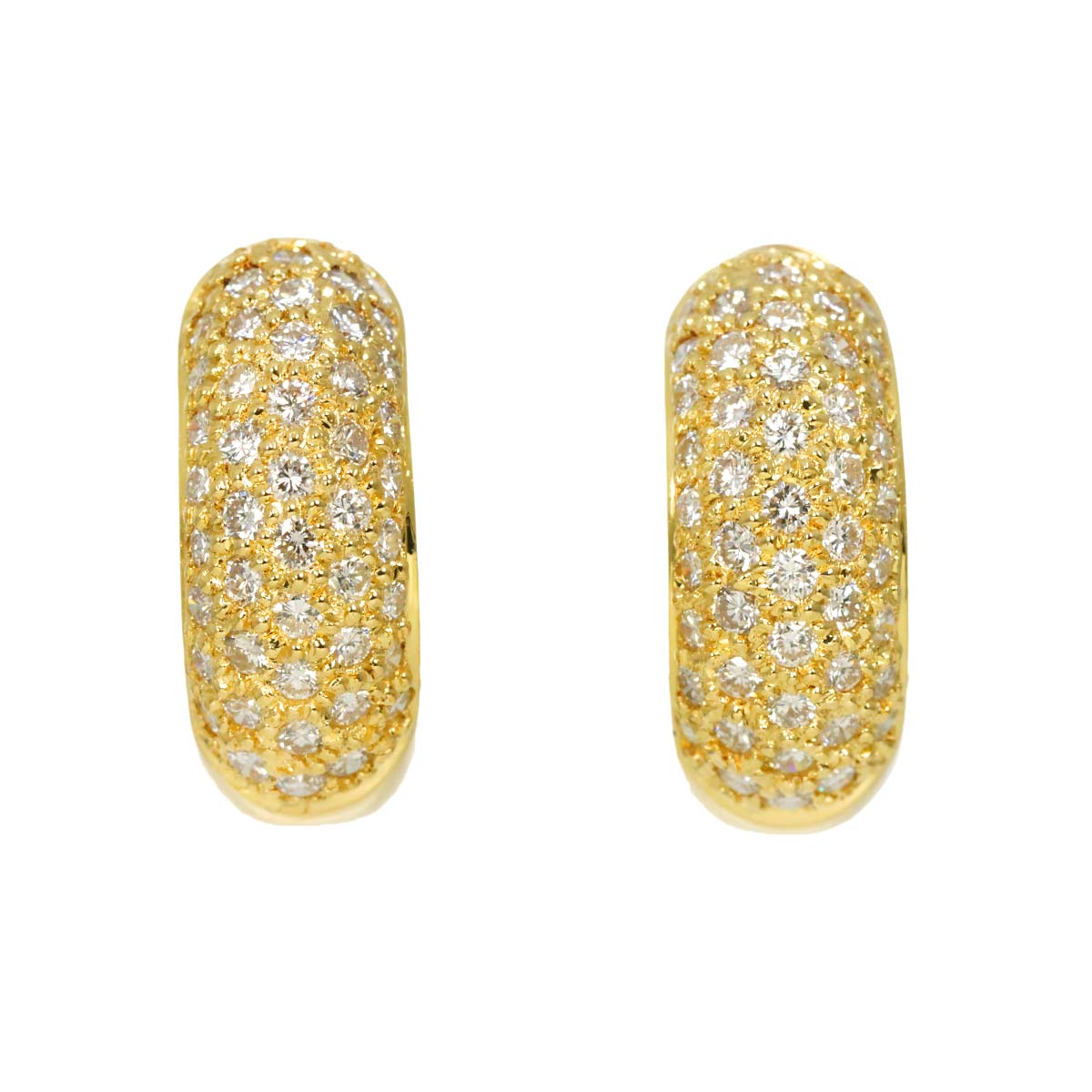 Diamond 1.10ct Earrings 18K Yellow Gold 750