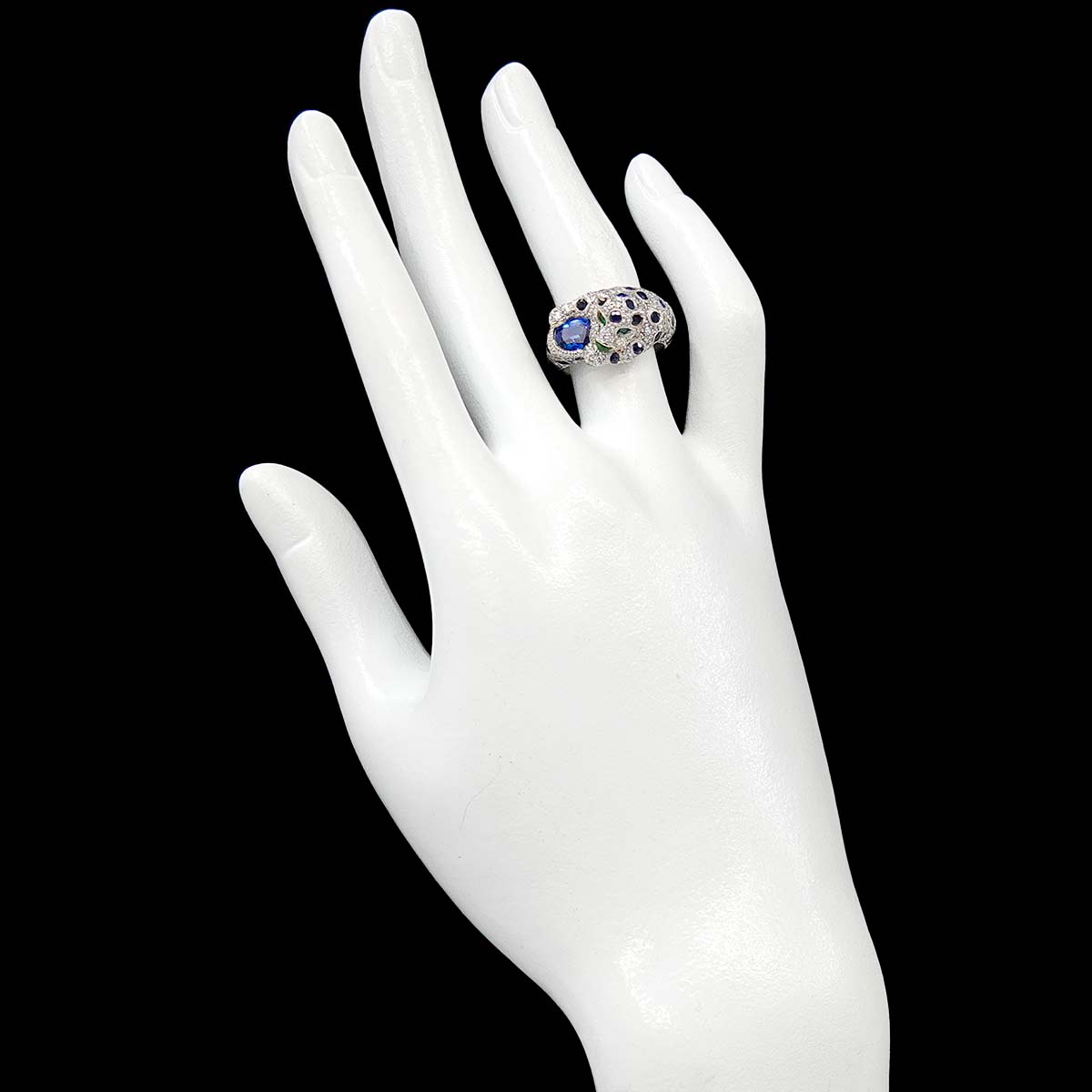Sapphire Diamond Emerald Ring Pt Platinum size5.25-5.5(US)