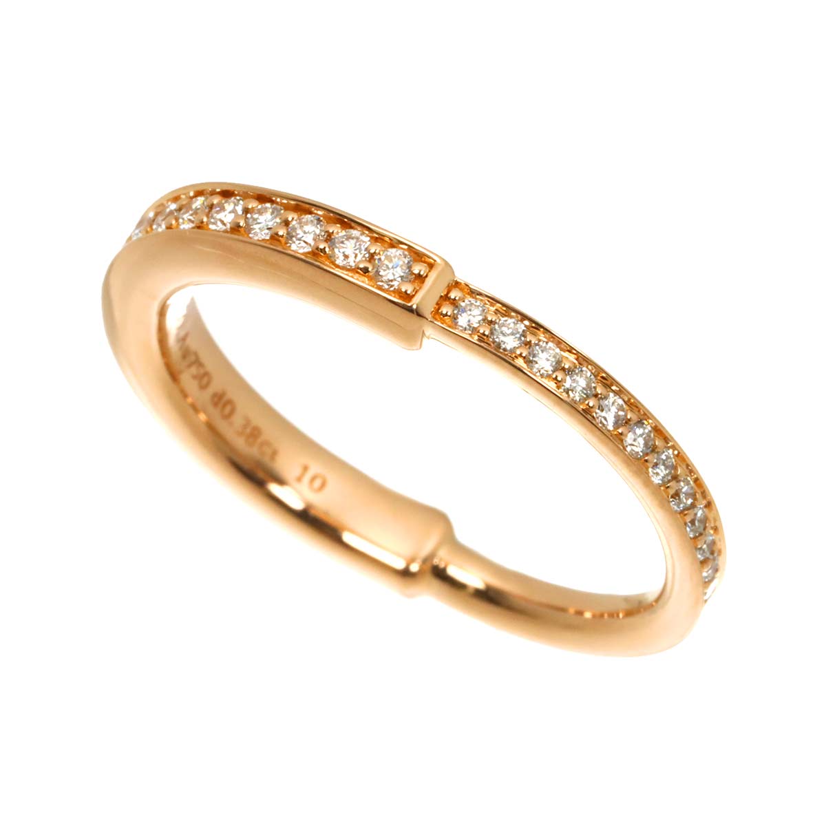 Lock Diamond 0.38ct Ring 18K PG 750 Size6.5-6.75(US)