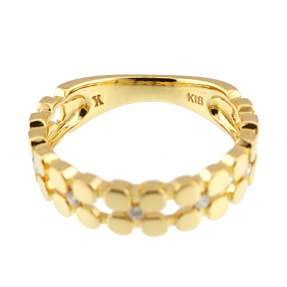 Diamond Ring 18K YG size5.5-5.75(US)