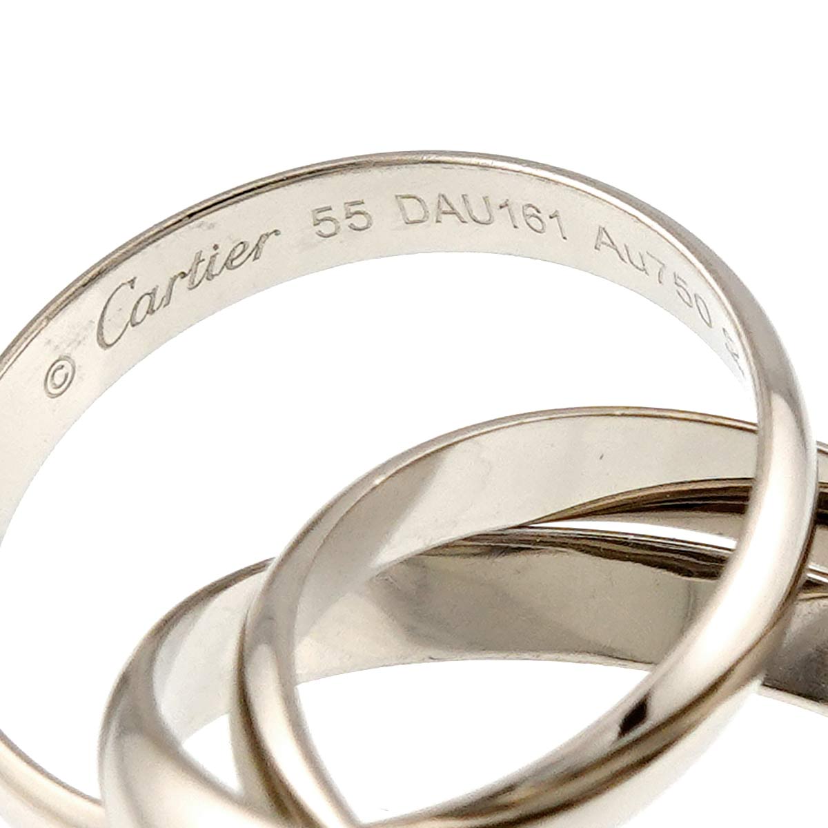 Trinity Ring MM K18 White Gold 750 size55 6.75-7.25(US)