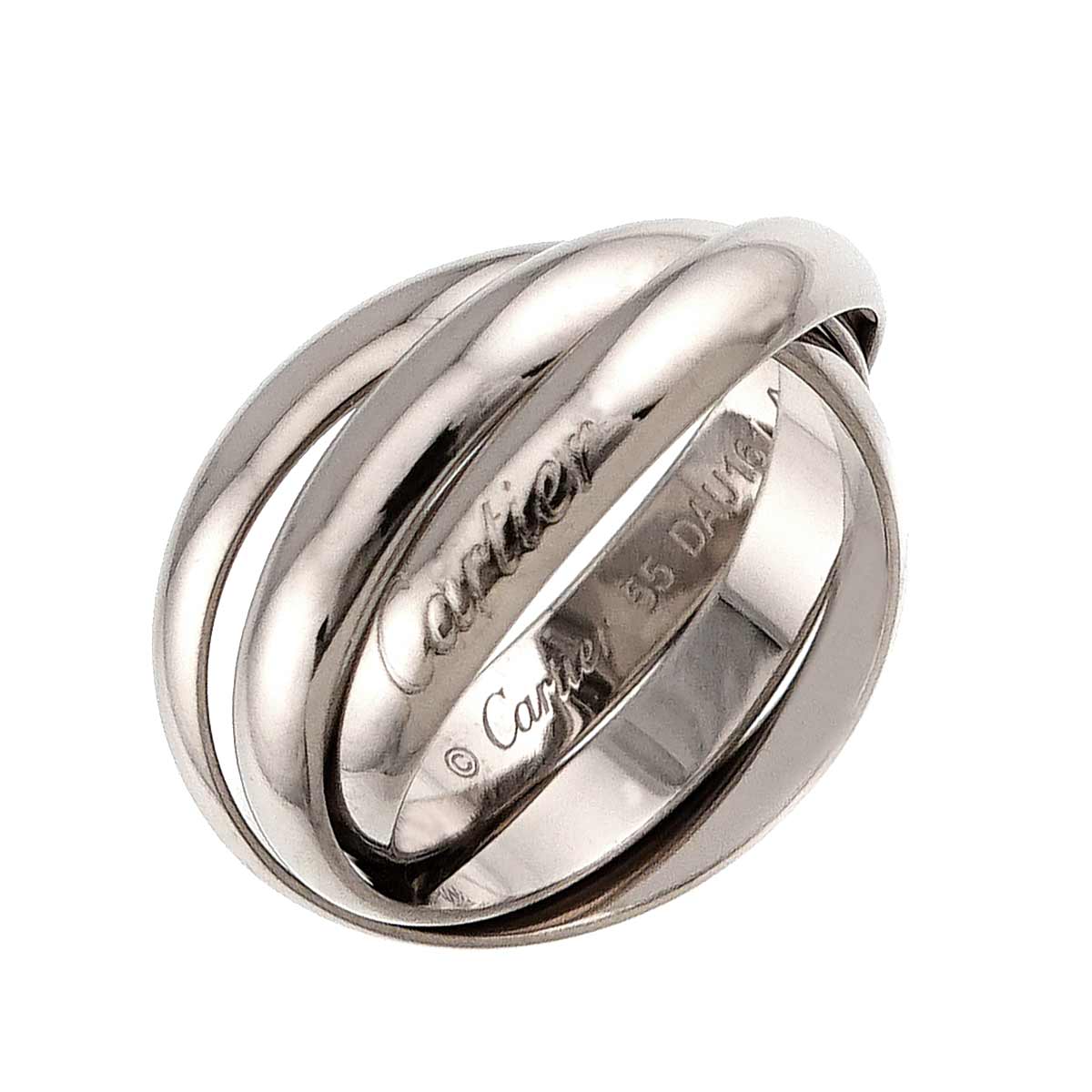 Trinity Ring MM K18 White Gold 750 size55 6.75-7.25(US)
