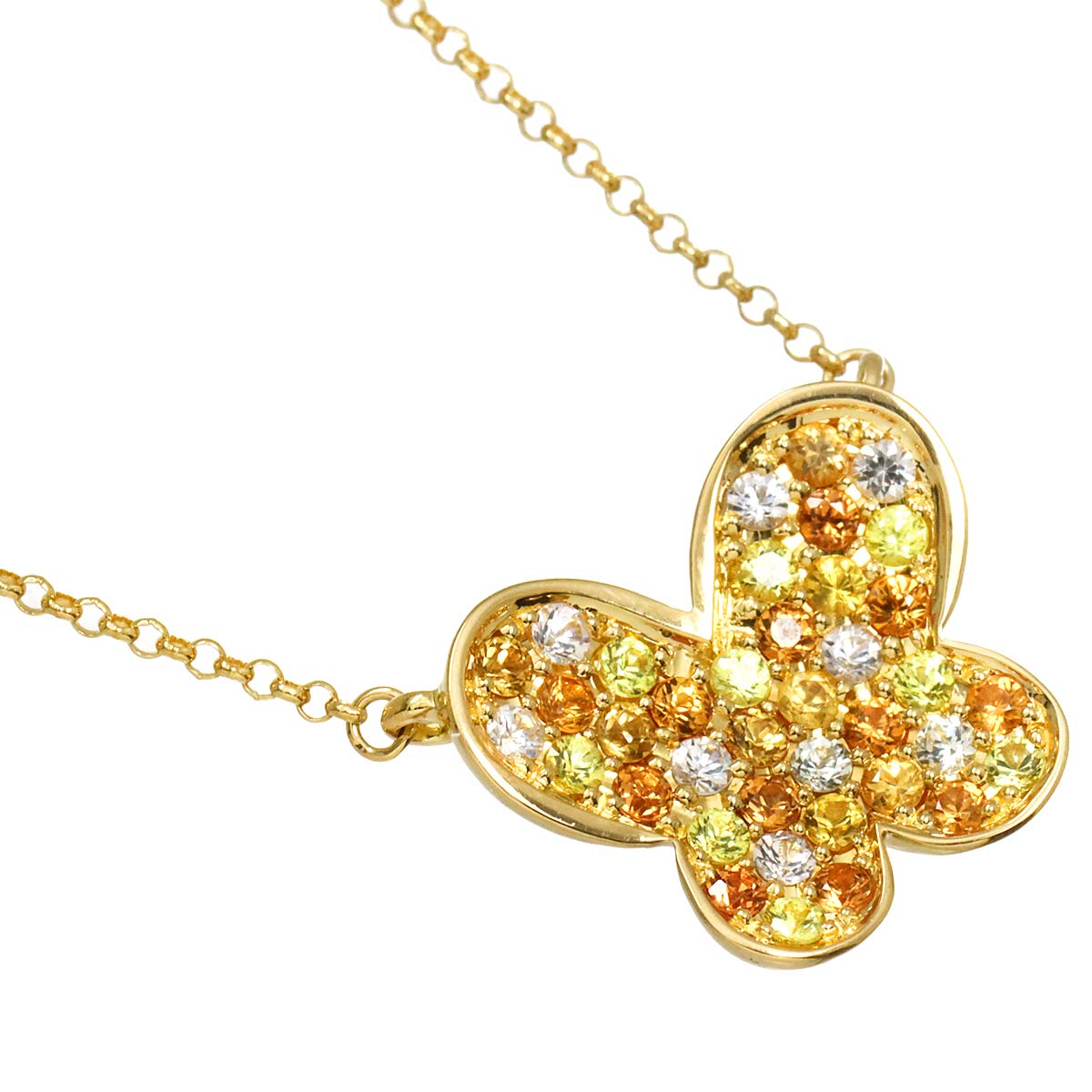 Sapphire 0.55ct Necklace 18K Yellow Gold 750