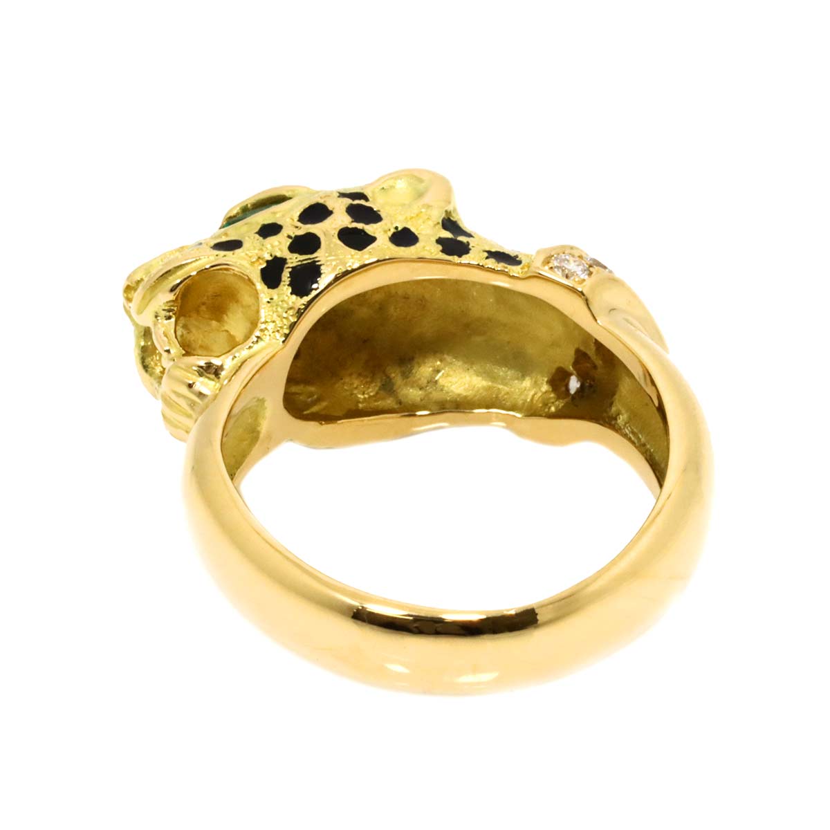 Emerald Diamond Ring 18K YG 750 size5.25((US)