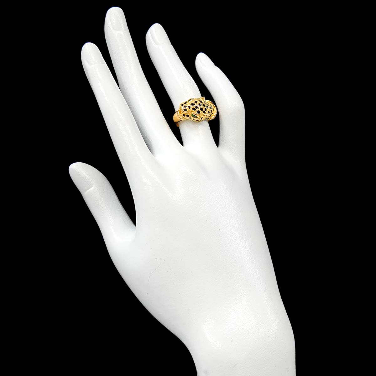 Emerald Diamond Ring 18K YG 750 size5.25((US)