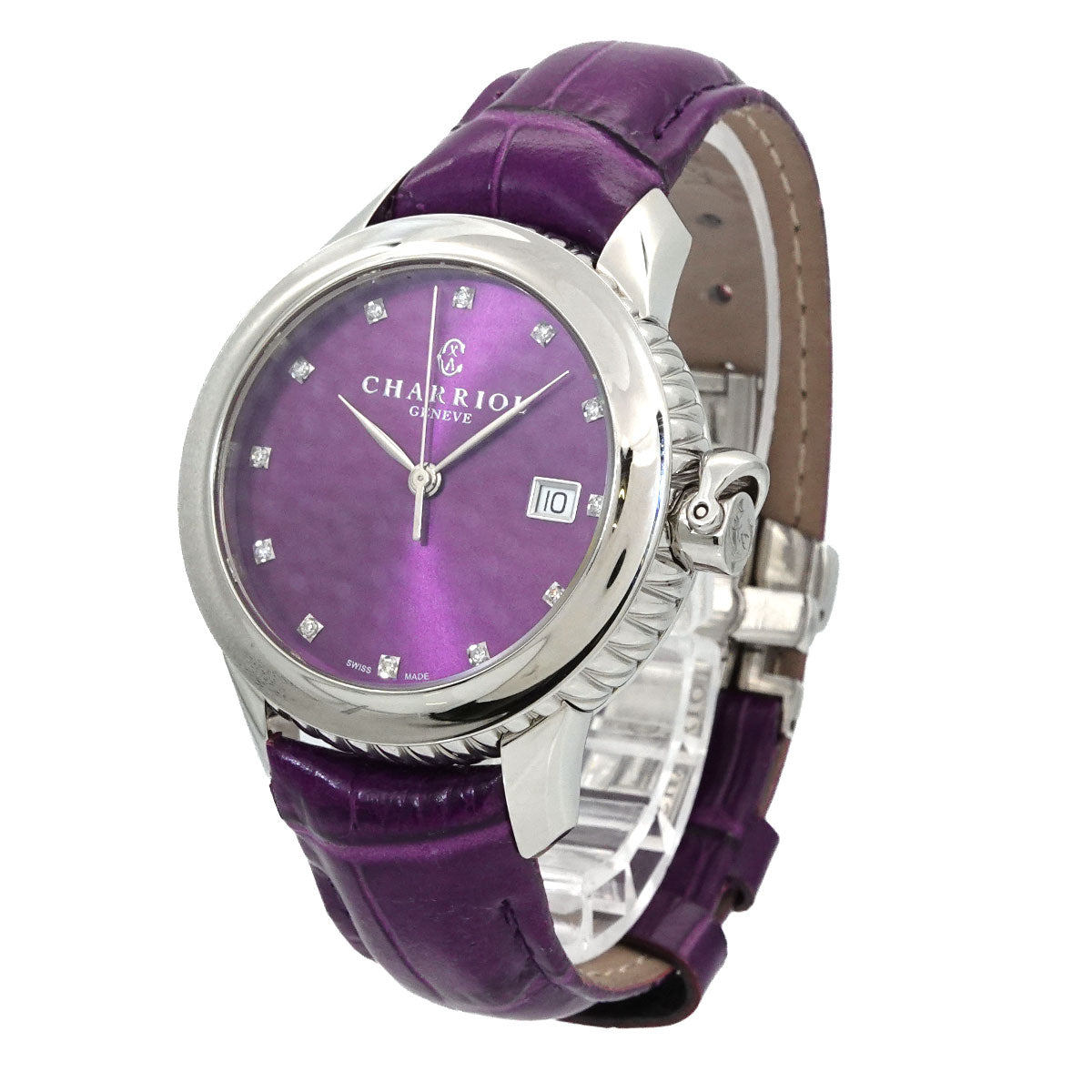 Colvmbvs CO36Q 12P Diamond Quartz purple Dial