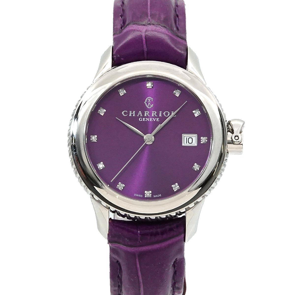 Colvmbvs CO36Q 12P Diamond Quartz purple Dial