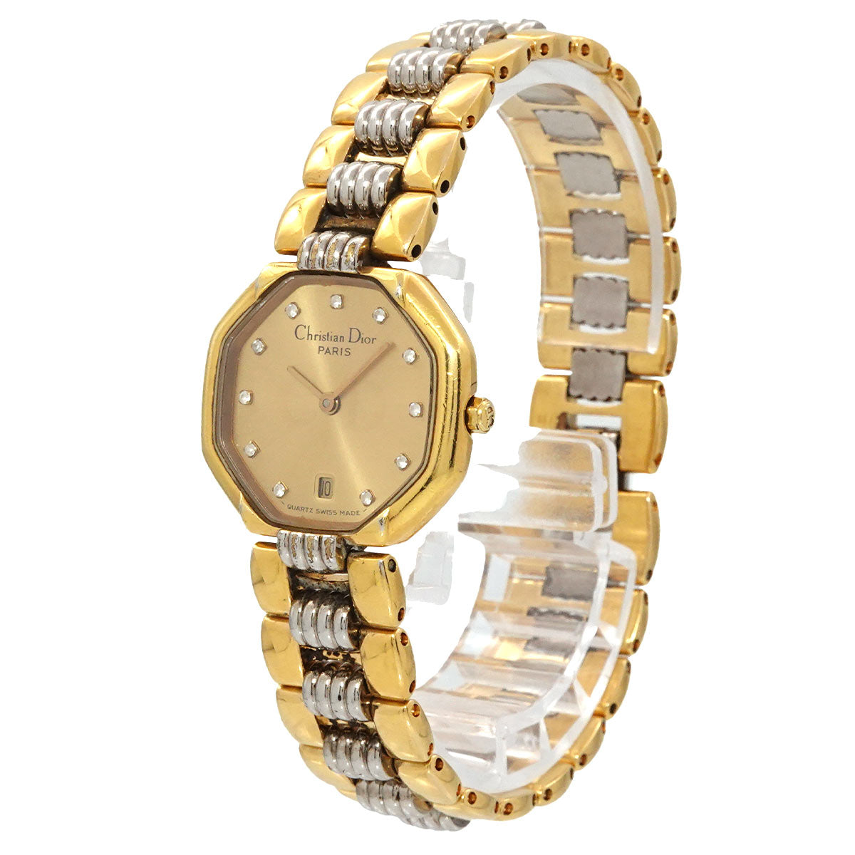 Octagon D48-133 Quartz Date White Dial Ladies Watch