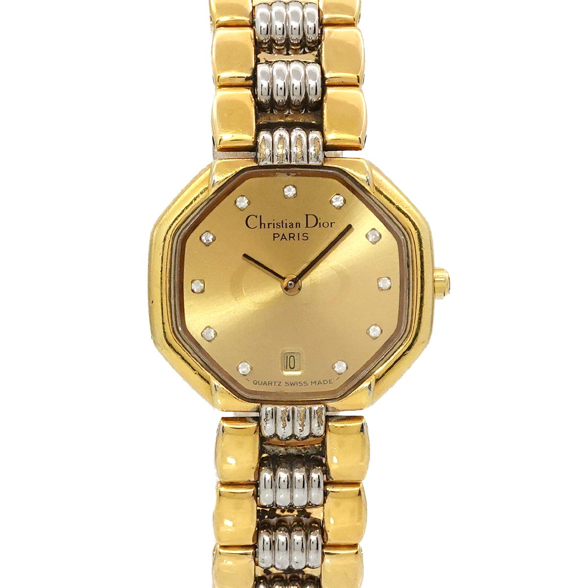 Octagon D48-133 Quartz Date White Dial Ladies Watch