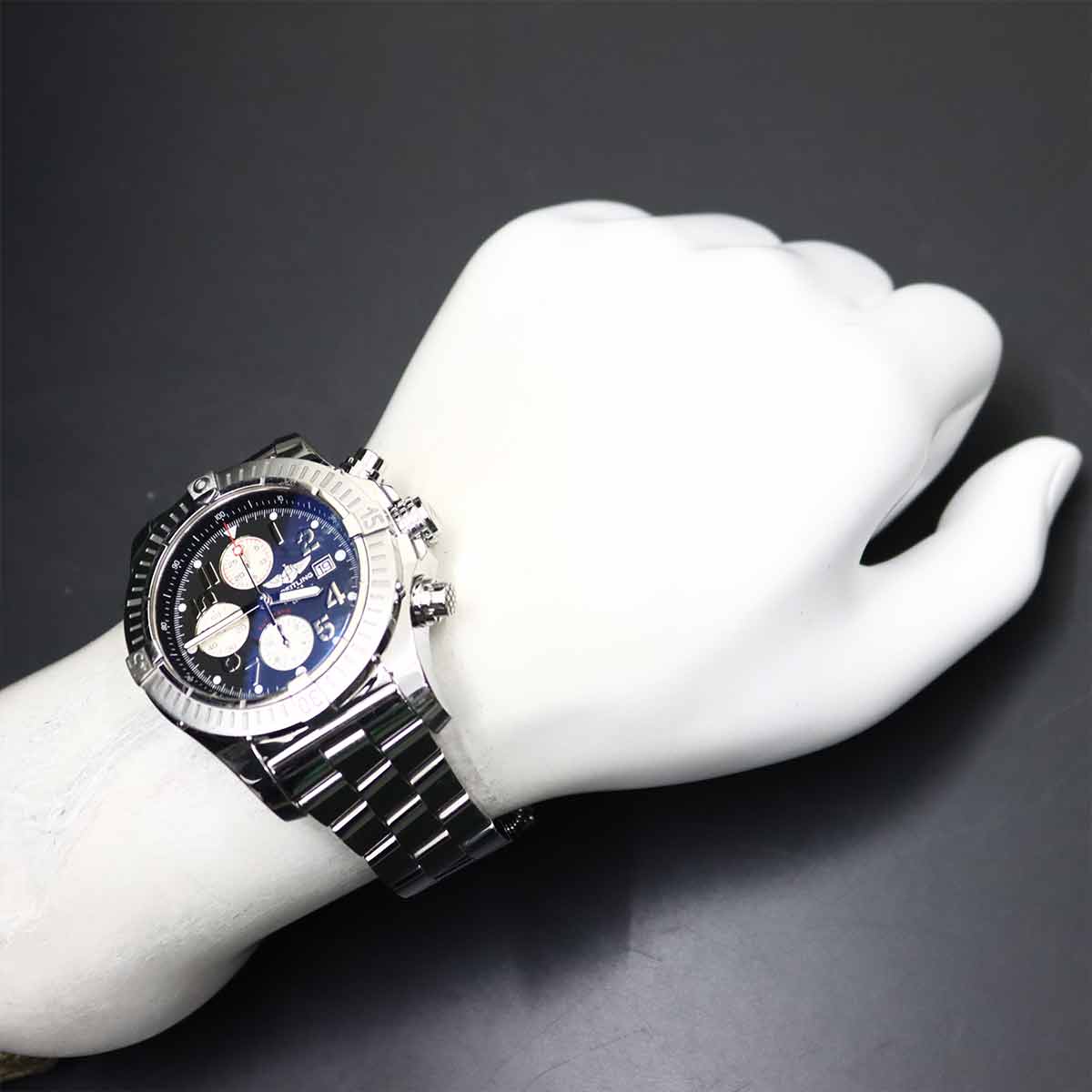 Super Avenger A13370 Automatic Date Black Dial Mens Watch