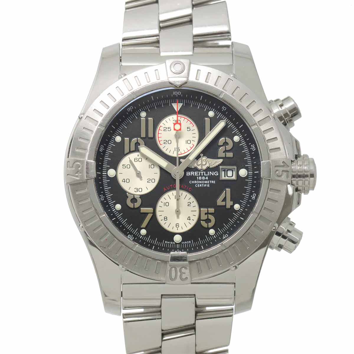 Super Avenger A13370 Automatic Date Black Dial Mens Watch