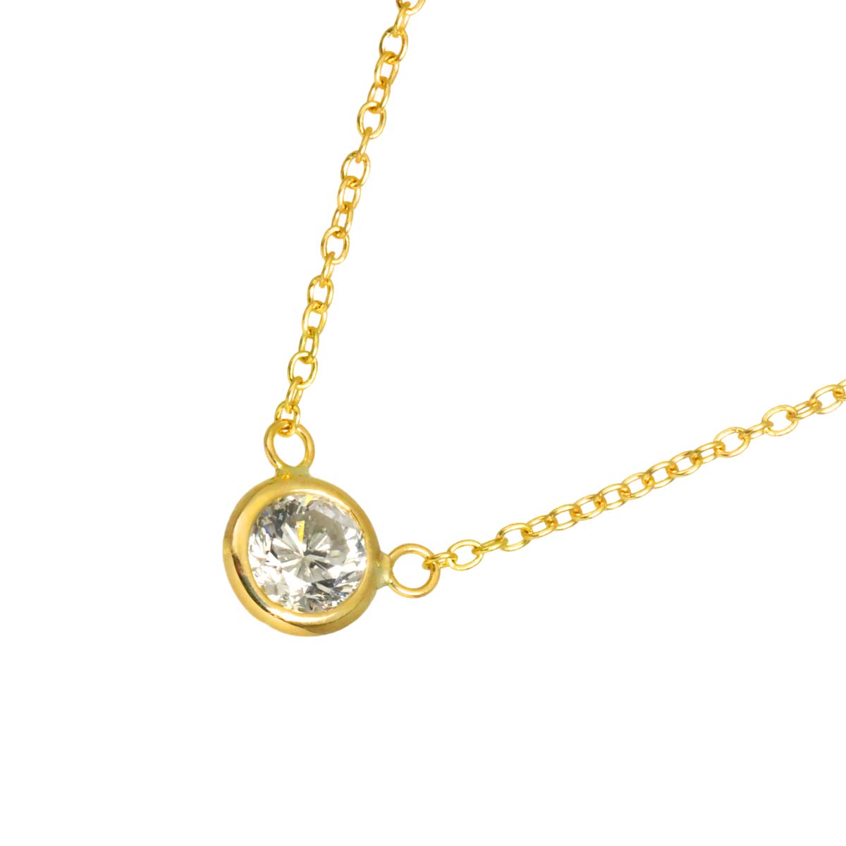 Diamond 0.32ct Necklace 18K YG Yellow Gold 750