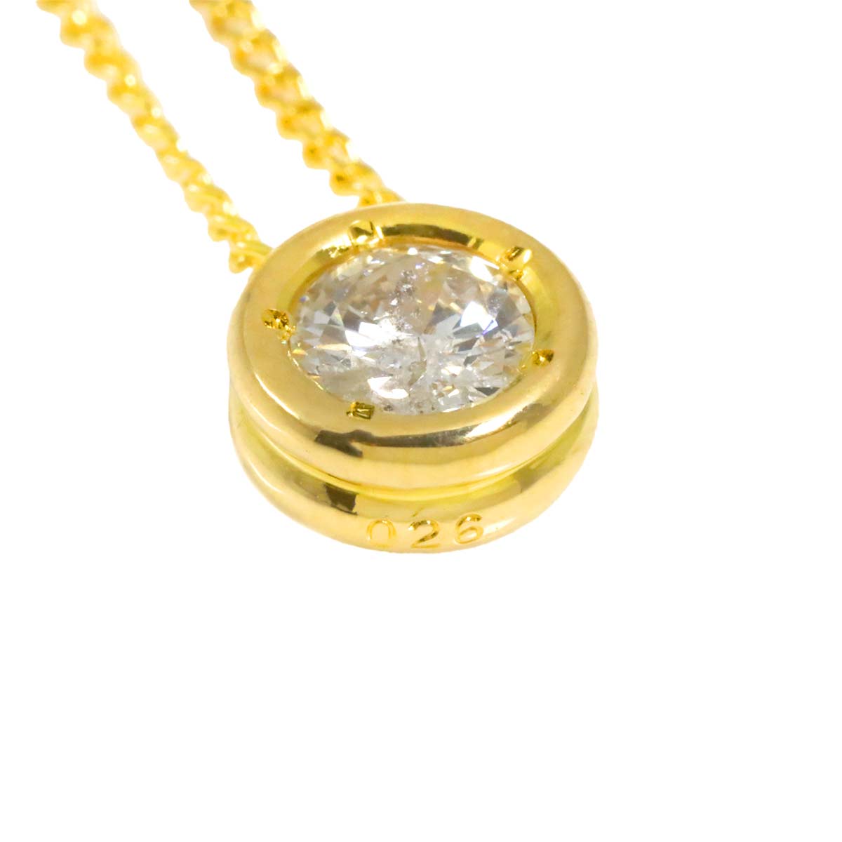 Diamond 0.26ct Necklace 18K YG Yellow Gold 750