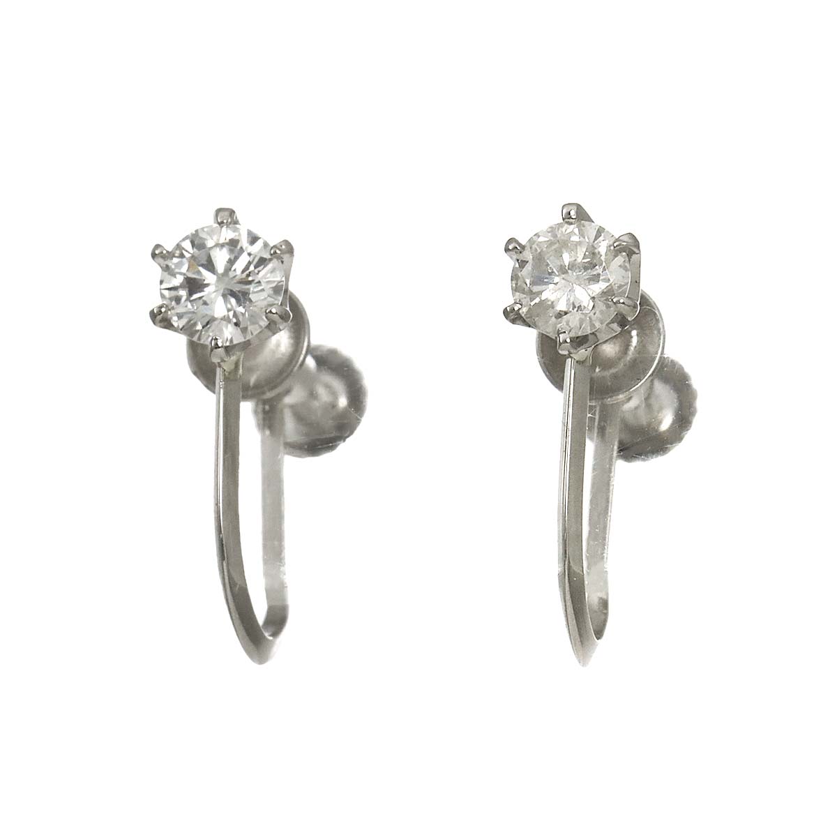 Diamond 0.15ct/0.15ct Earrings Clip on Platinum