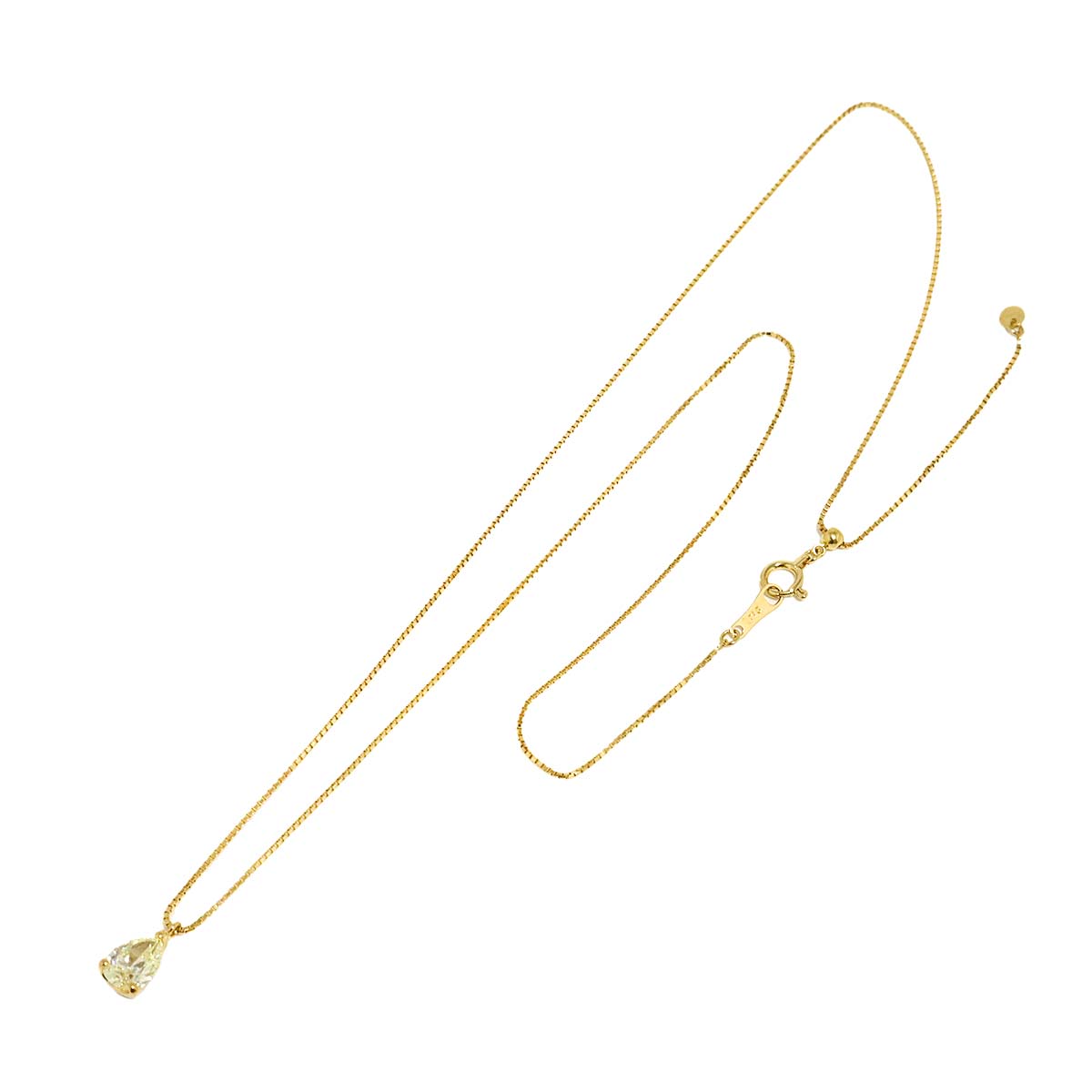 Diamond 0.715ct LY/SI2 Necklace 18K YG Yellow Gold 750