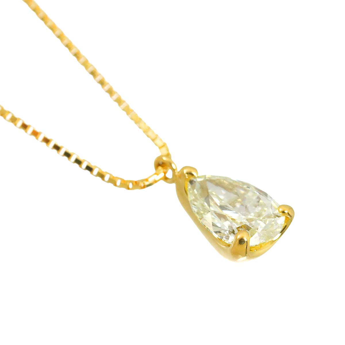 Diamond 0.715ct LY/SI2 Necklace 18K YG Yellow Gold 750