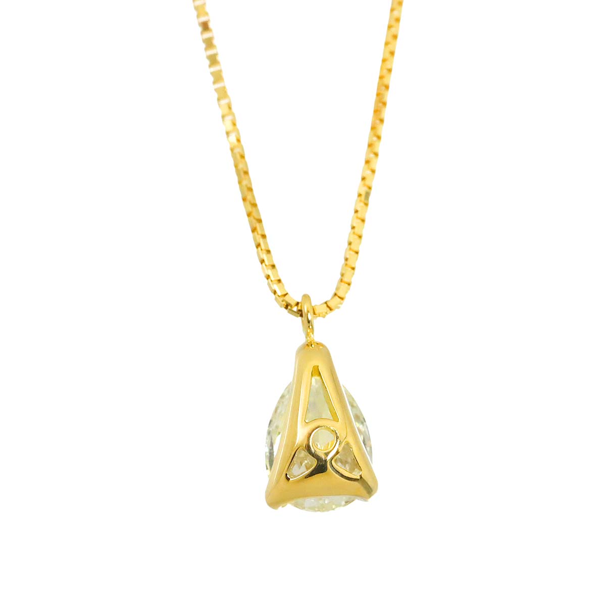 Diamond 0.715ct LY/SI2 Necklace 18K YG Yellow Gold 750