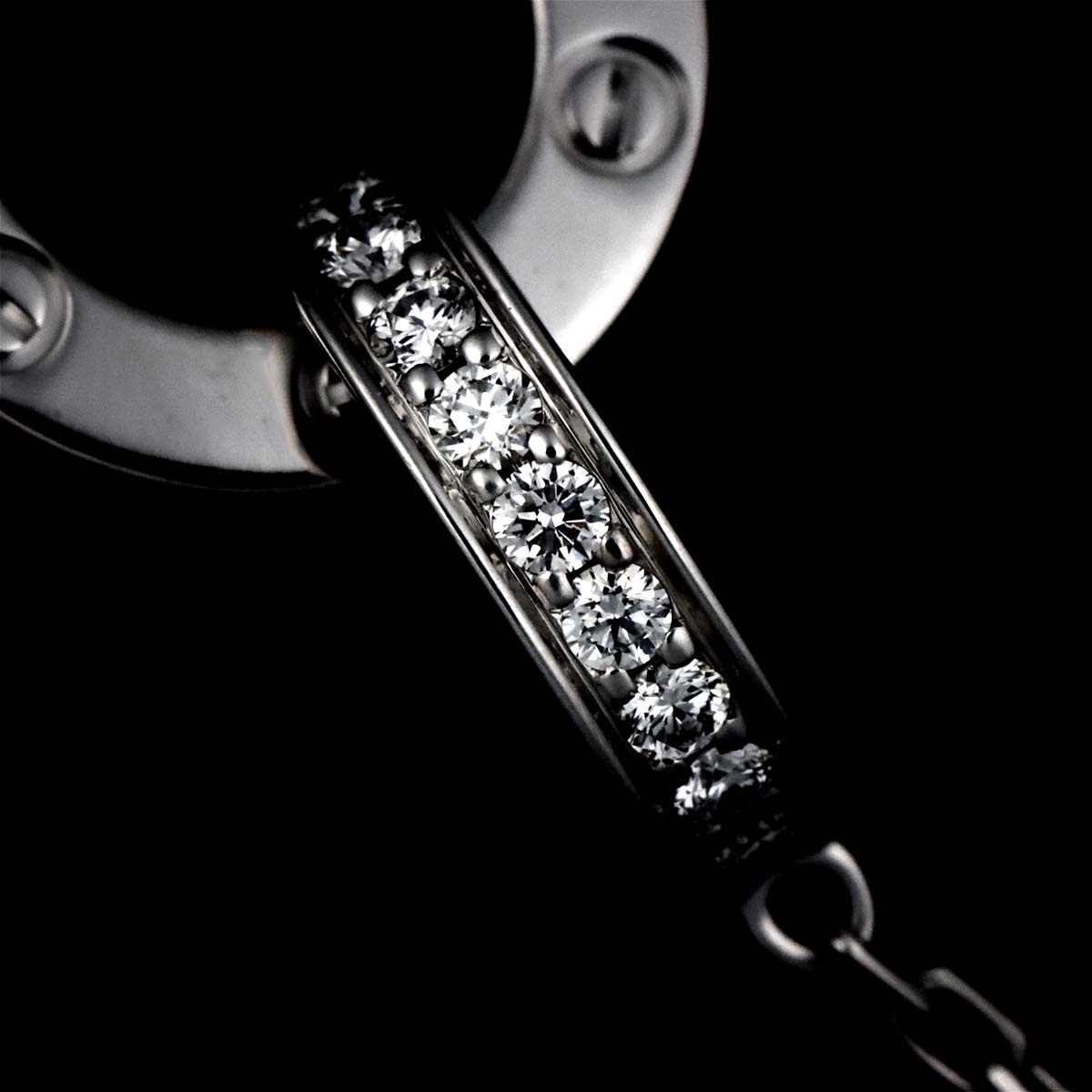 Love Circle Diamond Necklace 18K White Gold 750