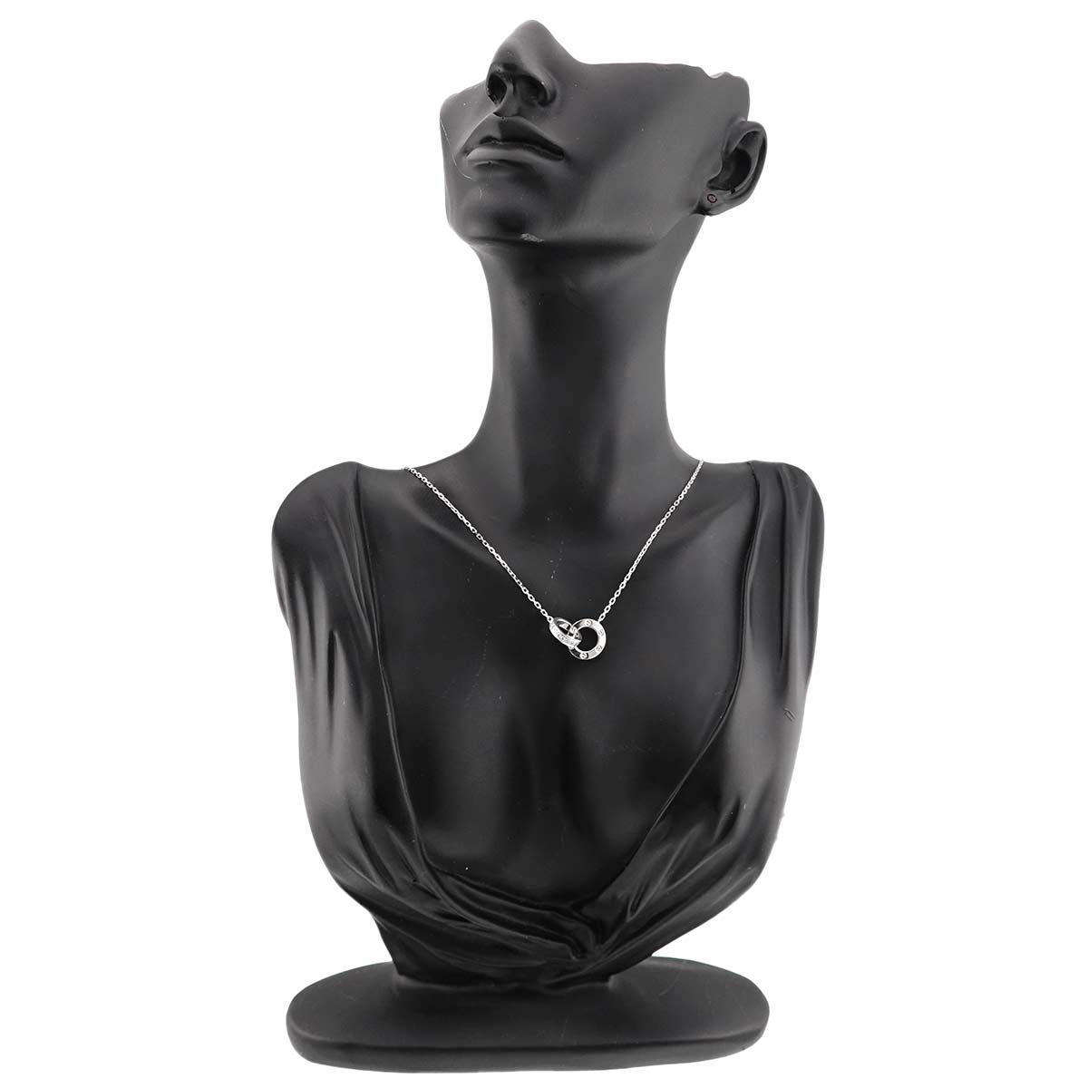 Love Circle Diamond Necklace 18K White Gold 750