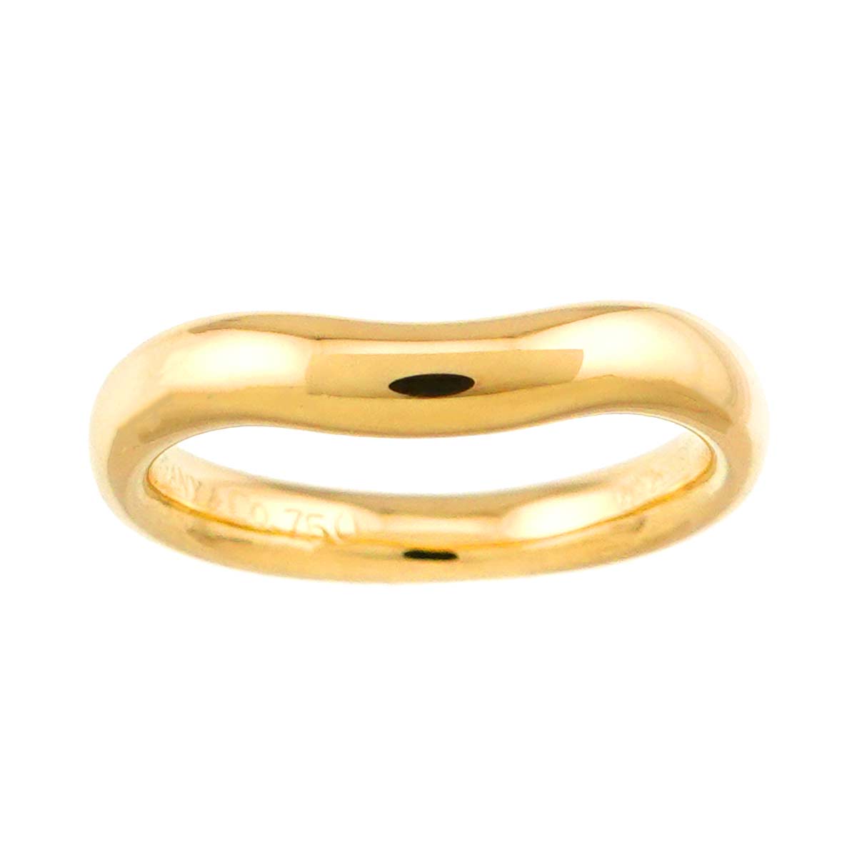 Wide Curved Band Ring 18K Yellow Gold size2.25-2.5(US)
