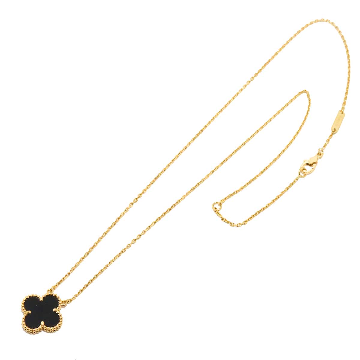 Vintage Alhambra Onyx Necklace 18K YG 750
