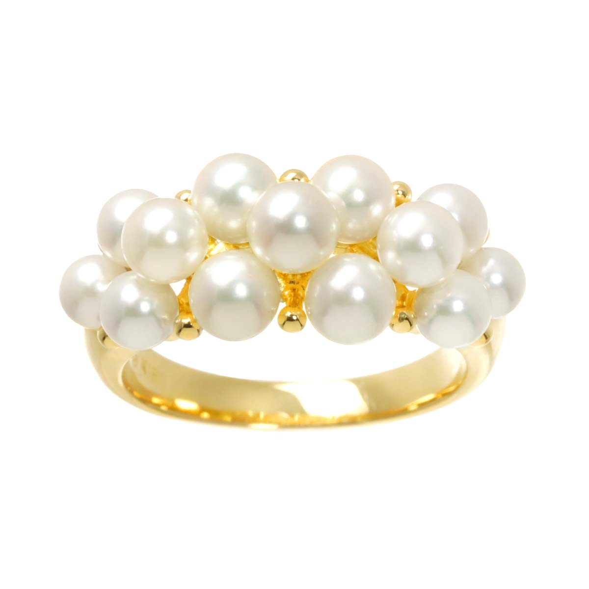 Baby Pearl 4.2-3.3mm Ring 18K YG 750 Size4.75-5(US)