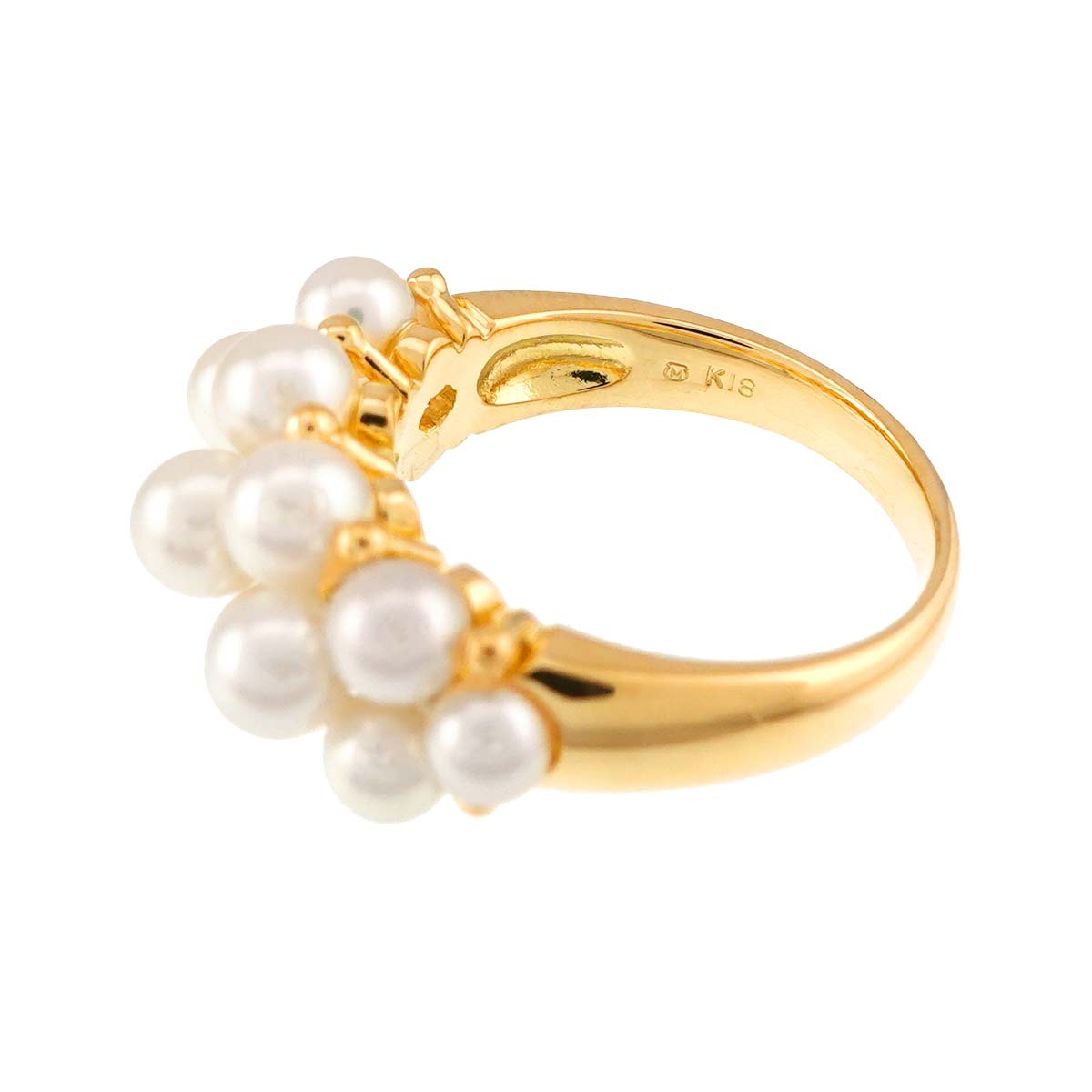Baby Pearl 4.2-3.3mm Ring 18K YG 750 Size4.75-5(US)