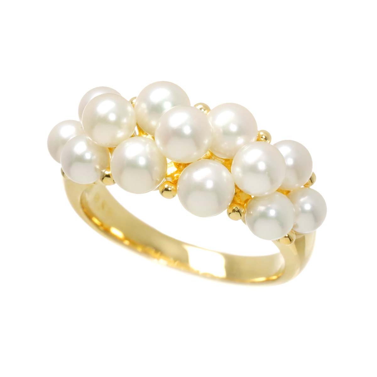 Baby Pearl 4.2-3.3mm Ring 18K YG 750 Size4.75-5(US)