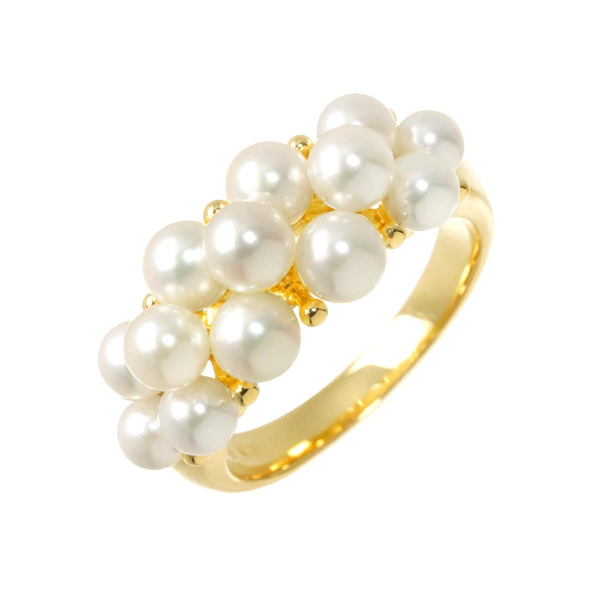 Baby Pearl 4.2-3.3mm Ring 18K YG 750 Size4.75-5(US)
