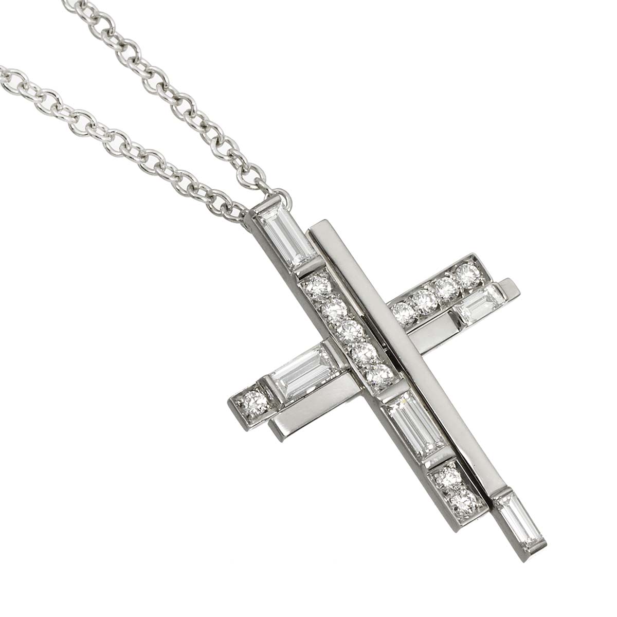Traffic Cross Diamond Necklace Pt