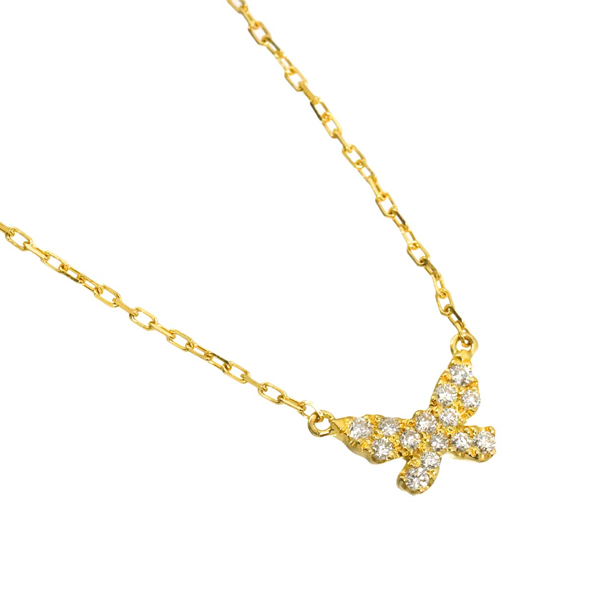 Butterfly Diamond 0.06ct Necklace 18K Yellow Gold 750