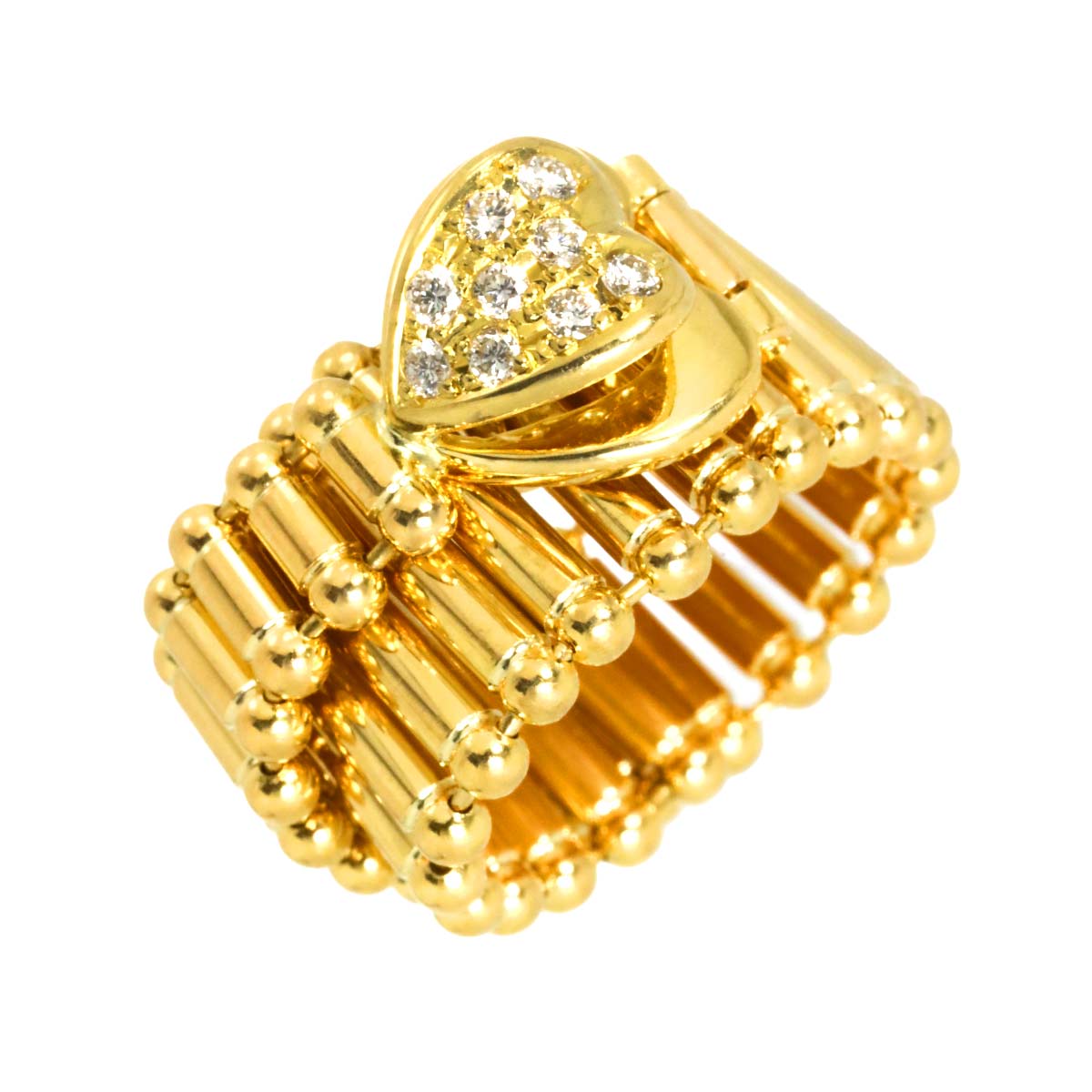 Diamond 0.13ct Ring K18 YG 750 size:Free(US)