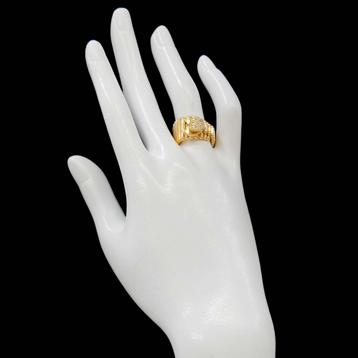 Diamond 0.13ct Ring K18 YG 750 size:Free(US)