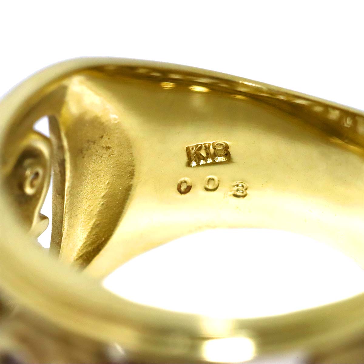 Diamond 0.03ct Ring 18K YG Yellow Gold 750 size6(US)