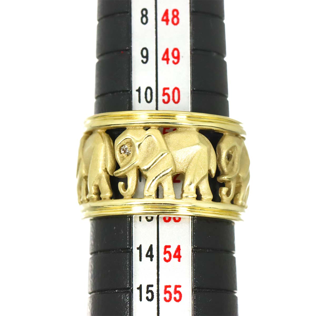 Diamond 0.03ct Ring 18K YG Yellow Gold 750 size6(US)