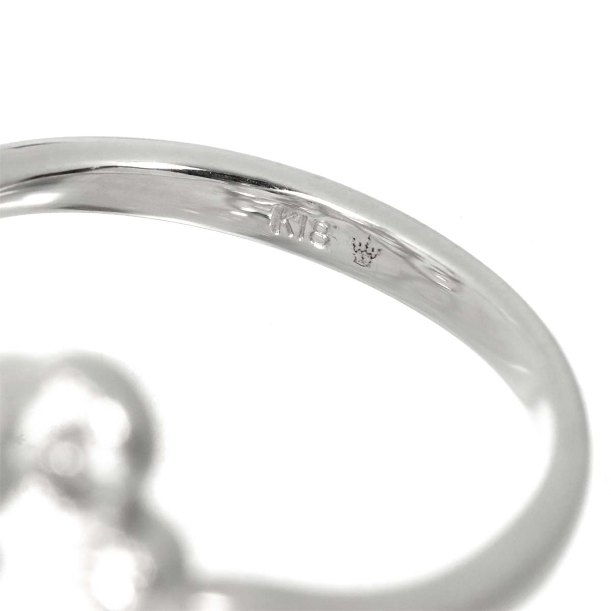 Diamond 0.31ct Ring 18K K18 WG White Gold size5.5-5.75(US)
