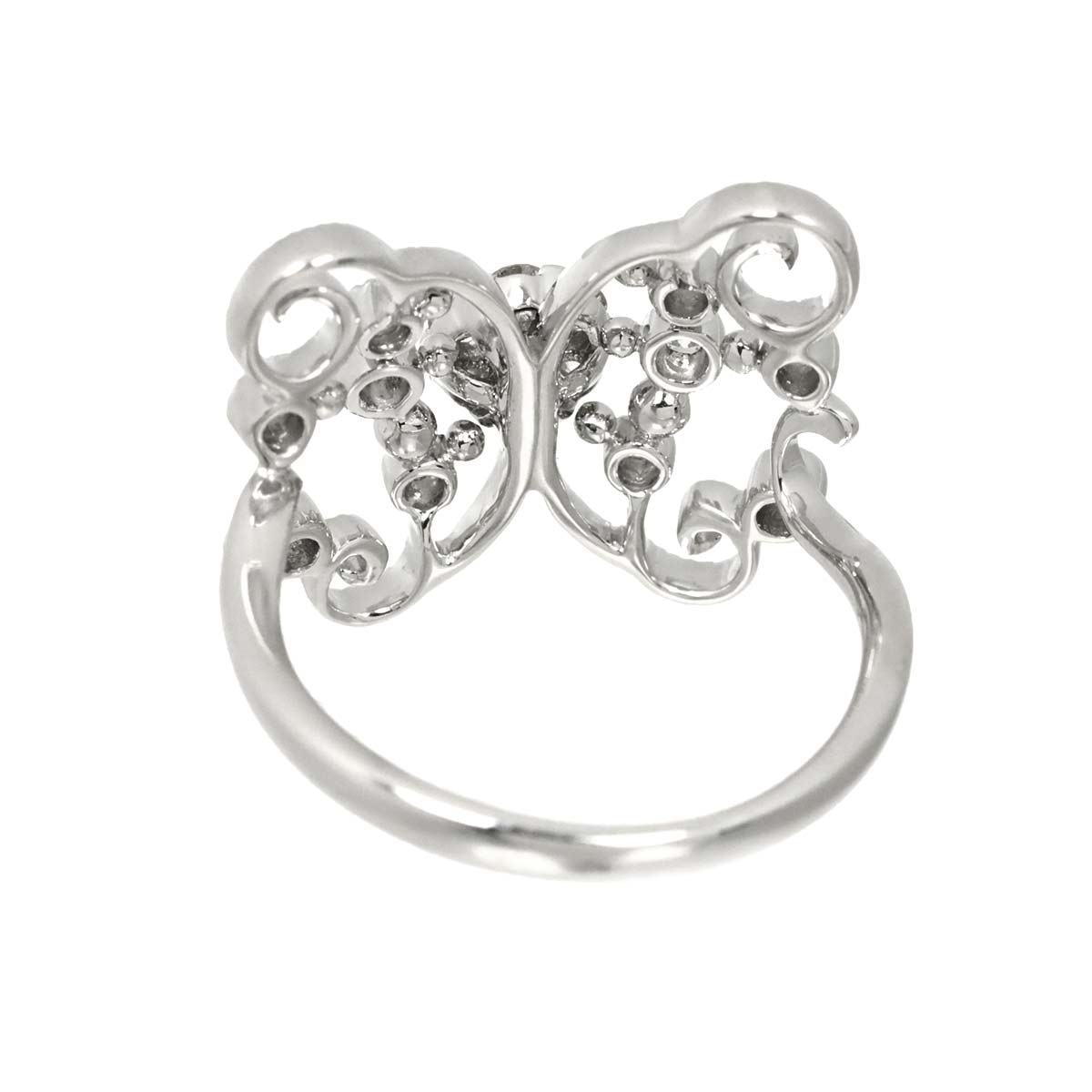 Diamond 0.31ct Ring 18K K18 WG White Gold size5.5-5.75(US)